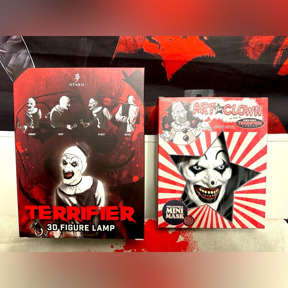 Terrifier 3D Figure Lamp and Mini Mask Set Bloody Disgusting Style Fright Rags